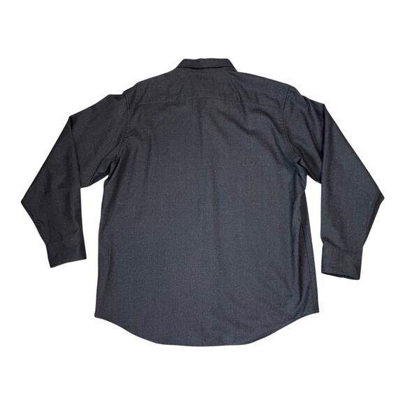 Banana Republic Men’s XL 100% Wool Shirt Charcoal Gray Heritage Fit Button Front - Picture 3 of 11